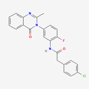 2-(4-chlorophenyl)-N-(2-fluoro-5-(2-methyl-4-oxoquinazolin-3(4H)-yl)phenyl)acetamide