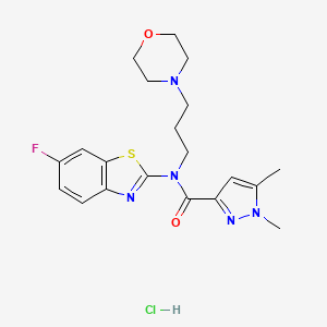 N-(6-fluorobenzo[d]thiazol-2-yl)-1,5-dimethyl-N-(3-morpholinopropyl)-1H-pyrazole-3-carboxamide hydrochloride