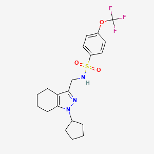 molecular formula C20H24F3N3O3S B2777823 N-((1-cyclopentyl-4,5,6,7-tetrahydro-1H-indazol-3-yl)methyl)-4-(trifluoromethoxy)benzenesulfonamide CAS No. 1448127-88-5