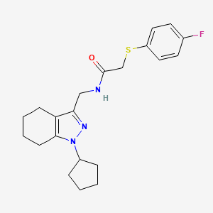 molecular formula C21H26FN3OS B2777825 N-((1-cyclopentyl-4,5,6,7-tetrahydro-1H-indazol-3-yl)methyl)-2-((4-fluorophenyl)thio)acetamide CAS No. 1448061-21-9