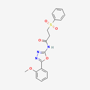 3-(benzenesulfonyl)-N-[5-(2-methoxyphenyl)-1,3,4-oxadiazol-2-yl]propanamide
