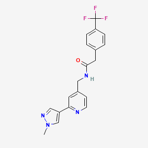 molecular formula C19H17F3N4O B2777833 N-((2-(1-methyl-1H-pyrazol-4-yl)pyridin-4-yl)methyl)-2-(4-(trifluoromethyl)phenyl)acetamide CAS No. 2034290-54-3