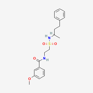 molecular formula C20H26N2O4S B2777836 3-methoxy-N-{2-[(4-phenylbutan-2-yl)sulfamoyl]ethyl}benzamide CAS No. 899979-43-2