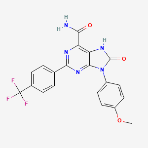 9-(4-methoxyphenyl)-8-oxo-2-(4-(trifluoromethyl)phenyl)-8,9-dihydro-7H-purine-6-carboxamide