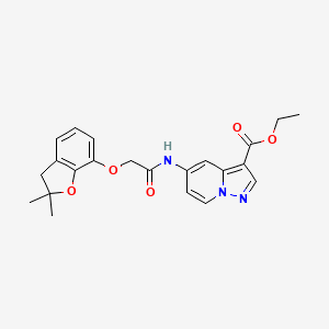 Ethyl 5-(2-((2,2-dimethyl-2,3-dihydrobenzofuran-7-yl)oxy)acetamido)pyrazolo[1,5-a]pyridine-3-carboxylate