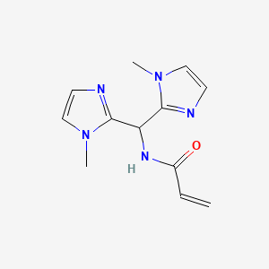 molecular formula C12H15N5O B2777846 N-[bis(1-methyl-1H-imidazol-2-yl)methyl]prop-2-enamide CAS No. 2094704-07-9