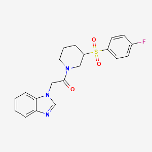 2-(1H-benzo[d]imidazol-1-yl)-1-(3-((4-fluorophenyl)sulfonyl)piperidin-1-yl)ethanone