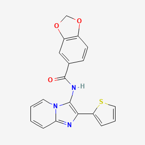 N-(2-thiophen-2-ylimidazo[1,2-a]pyridin-3-yl)-1,3-benzodioxole-5-carboxamide