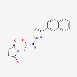 molecular formula C19H15N3O3S B2777861 2-(2,5-dioxopyrrolidin-1-yl)-N-(4-(naphthalen-2-yl)thiazol-2-yl)acetamide CAS No. 476308-67-5