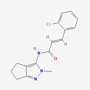 (E)-3-(2-chlorophenyl)-N-(2-methyl-2,4,5,6-tetrahydrocyclopenta[c]pyrazol-3-yl)acrylamide