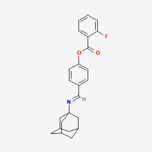 molecular formula C24H24FNO2 B2777867 [4-(1-Adamantyliminomethyl)phenyl] 2-fluorobenzoate CAS No. 1322230-36-3