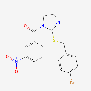 [2-[(4-Bromophenyl)methylsulfanyl]-4,5-dihydroimidazol-1-yl]-(3-nitrophenyl)methanone