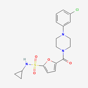 5-(4-(3-chlorophenyl)piperazine-1-carbonyl)-N-cyclopropylfuran-2-sulfonamide