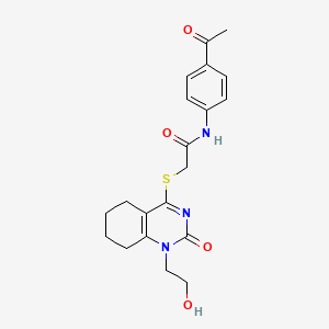 N-(4-acetylphenyl)-2-((1-(2-hydroxyethyl)-2-oxo-1,2,5,6,7,8-hexahydroquinazolin-4-yl)thio)acetamide