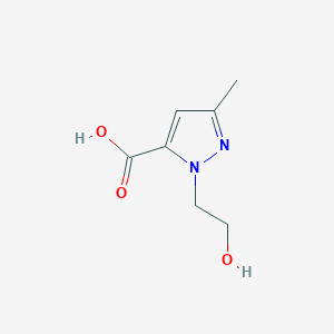 molecular formula C7H10N2O3 B2777887 1-(2-Hydroxyethyl)-3-methyl-1H-pyrazole-5-carboxylic acid CAS No. 328071-25-6