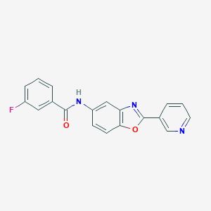 molecular formula C19H12FN3O2 B277789 3-fluoro-N-[2-(3-pyridinyl)-1,3-benzoxazol-5-yl]benzamide 