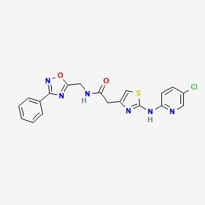 2-(2-((5-chloropyridin-2-yl)amino)thiazol-4-yl)-N-((3-phenyl-1,2,4-oxadiazol-5-yl)methyl)acetamide