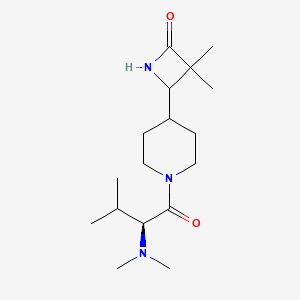 4-[1-[(2S)-2-(Dimethylamino)-3-methylbutanoyl]piperidin-4-yl]-3,3-dimethylazetidin-2-one