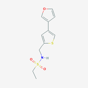molecular formula C11H13NO3S2 B2777906 N-{[4-(furan-3-yl)thiophen-2-yl]methyl}ethane-1-sulfonamide CAS No. 2379972-44-6