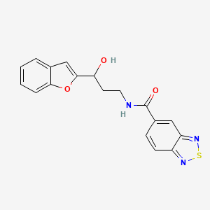 molecular formula C18H15N3O3S B2777907 N-[3-(1-BENZOFURAN-2-YL)-3-HYDROXYPROPYL]-2,1,3-BENZOTHIADIAZOLE-5-CARBOXAMIDE CAS No. 1448058-36-3