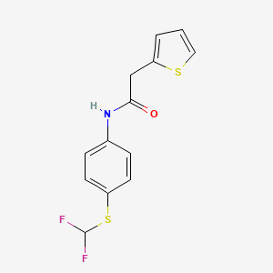 N-{4-[(difluoromethyl)sulfanyl]phenyl}-2-(thiophen-2-yl)acetamide