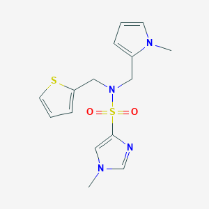1-methyl-N-((1-methyl-1H-pyrrol-2-yl)methyl)-N-(thiophen-2-ylmethyl)-1H-imidazole-4-sulfonamide