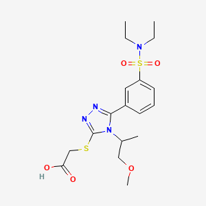 2-({5-[3-(diethylsulfamoyl)phenyl]-4-(1-methoxypropan-2-yl)-4H-1,2,4-triazol-3-yl}sulfanyl)acetic acid