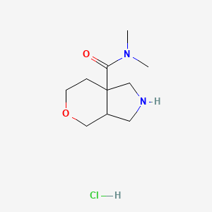 molecular formula C10H19ClN2O2 B2777931 N,N-Dimethyl-2,3,3a,4,6,7-hexahydro-1H-pyrano[3,4-c]pyrrole-7a-carboxamide;hydrochloride CAS No. 2241141-93-3