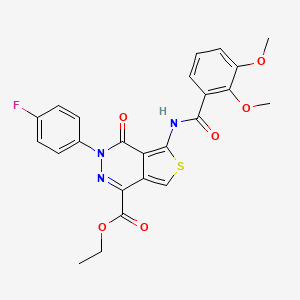 molecular formula C24H20FN3O6S B2777935 Ethyl 5-(2,3-dimethoxybenzamido)-3-(4-fluorophenyl)-4-oxo-3,4-dihydrothieno[3,4-d]pyridazine-1-carboxylate CAS No. 851949-20-7
