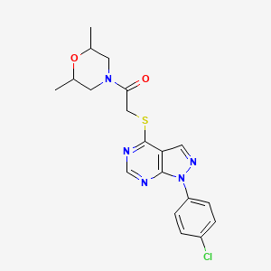 molecular formula C19H20ClN5O2S B2777976 2-((1-(4-chlorophenyl)-1H-pyrazolo[3,4-d]pyrimidin-4-yl)thio)-1-(2,6-dimethylmorpholino)ethanone CAS No. 893915-98-5