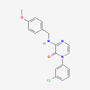 molecular formula C18H16ClN3O2 B2777978 1-(3-Chlorophenyl)-3-{[(4-methoxyphenyl)methyl]amino}-1,2-dihydropyrazin-2-one CAS No. 1207662-31-4
