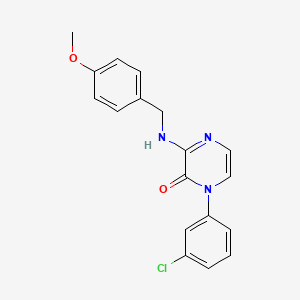 molecular formula C18H16ClN3O2 B2777978 1-(3-chlorophenyl)-3-[(4-methoxybenzyl)amino]pyrazin-2(1H)-one CAS No. 1207662-31-4