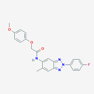 molecular formula C22H19FN4O3 B277798 N-[2-(4-fluorophenyl)-6-methyl-2H-1,2,3-benzotriazol-5-yl]-2-(4-methoxyphenoxy)acetamide 