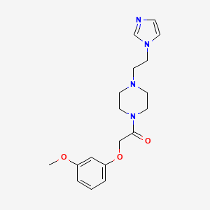 molecular formula C18H24N4O3 B2777989 1-(4-(2-(1H-imidazol-1-yl)ethyl)piperazin-1-yl)-2-(3-methoxyphenoxy)ethanone CAS No. 1396683-36-5