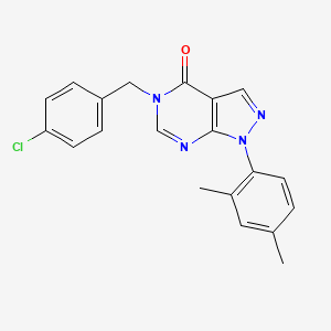 molecular formula C20H17ClN4O B2777990 5-[(4-Chlorophenyl)methyl]-1-(2,4-dimethylphenyl)pyrazolo[3,4-d]pyrimidin-4-one CAS No. 895005-39-7