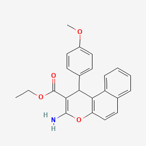 molecular formula C23H21NO4 B2778005 ethyl 3-amino-1-(4-methoxyphenyl)-1H-benzo[f]chromene-2-carboxylate CAS No. 119825-14-8