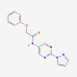 molecular formula C15H13N5O2 B2778008 N-(2-(1H-pyrazol-1-yl)pyrimidin-5-yl)-2-phenoxyacetamide CAS No. 1421526-84-2