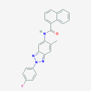 molecular formula C24H17FN4O B277801 N-[2-(4-fluorophenyl)-6-methyl-2H-1,2,3-benzotriazol-5-yl]-1-naphthamide 