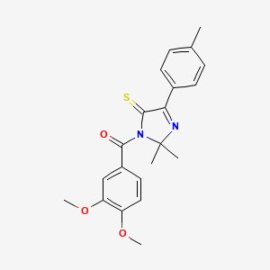 molecular formula C21H22N2O3S B2778014 1-(3,4-dimethoxybenzoyl)-2,2-dimethyl-4-(4-methylphenyl)-2,5-dihydro-1H-imidazole-5-thione CAS No. 899911-20-7