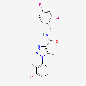 molecular formula C18H15F3N4O B2778021 N-(2,4-difluorobenzyl)-1-(3-fluoro-2-methylphenyl)-5-methyl-1H-1,2,3-triazole-4-carboxamide CAS No. 1326856-90-9