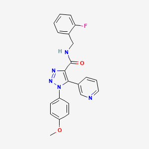 molecular formula C22H18FN5O2 B2778024 N-[(2-fluorophenyl)methyl]-1-(4-methoxyphenyl)-5-(pyridin-3-yl)-1H-1,2,3-triazole-4-carboxamide CAS No. 1207016-36-1