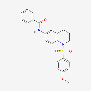 molecular formula C23H22N2O4S B2778026 N-[1-(4-methoxybenzenesulfonyl)-1,2,3,4-tetrahydroquinolin-6-yl]benzamide CAS No. 946260-73-7