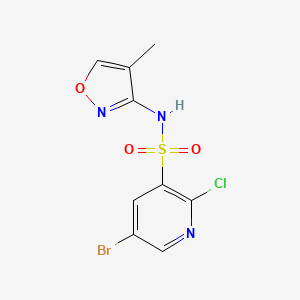 molecular formula C9H7BrClN3O3S B2778028 5-bromo-2-chloro-N-(4-methyl-1,2-oxazol-3-yl)pyridine-3-sulfonamide CAS No. 2094283-10-8