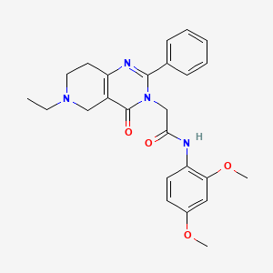 molecular formula C25H28N4O4 B2778029 N-(2,4-dimethoxyphenyl)-2-(6-ethyl-4-oxo-2-phenyl-5,6,7,8-tetrahydropyrido[4,3-d]pyrimidin-3(4H)-yl)acetamide CAS No. 1286702-49-5