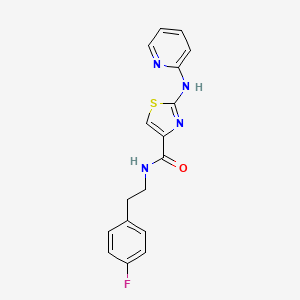 molecular formula C17H15FN4OS B2778055 N-(4-fluorophenethyl)-2-(pyridin-2-ylamino)thiazole-4-carboxamide CAS No. 1286733-15-0