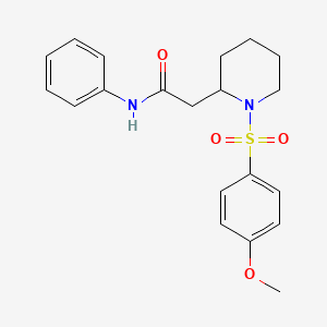 molecular formula C20H24N2O4S B2778068 2-[1-(4-methoxybenzenesulfonyl)piperidin-2-yl]-N-phenylacetamide CAS No. 941991-21-5
