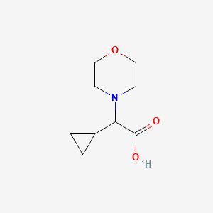 molecular formula C9H15NO3 B2778076 2-Cyclopropyl-2-morpholinoacetic acid CAS No. 1249063-53-3
