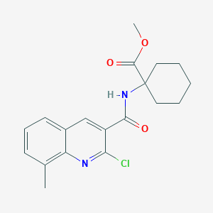 molecular formula C19H21ClN2O3 B2778086 Methyl 1-(2-chloro-8-methylquinoline-3-amido)cyclohexane-1-carboxylate CAS No. 2094485-60-4