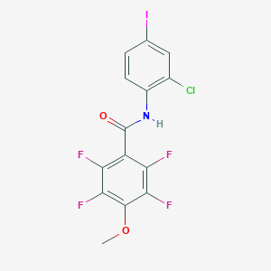 molecular formula C14H7ClF4INO2 B277809 N-(2-chloro-4-iodophenyl)-2,3,5,6-tetrafluoro-4-methoxybenzamide 