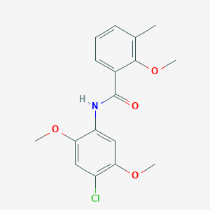 molecular formula C17H18ClNO4 B277810 N-(4-chloro-2,5-dimethoxyphenyl)-2-methoxy-3-methylbenzamide 